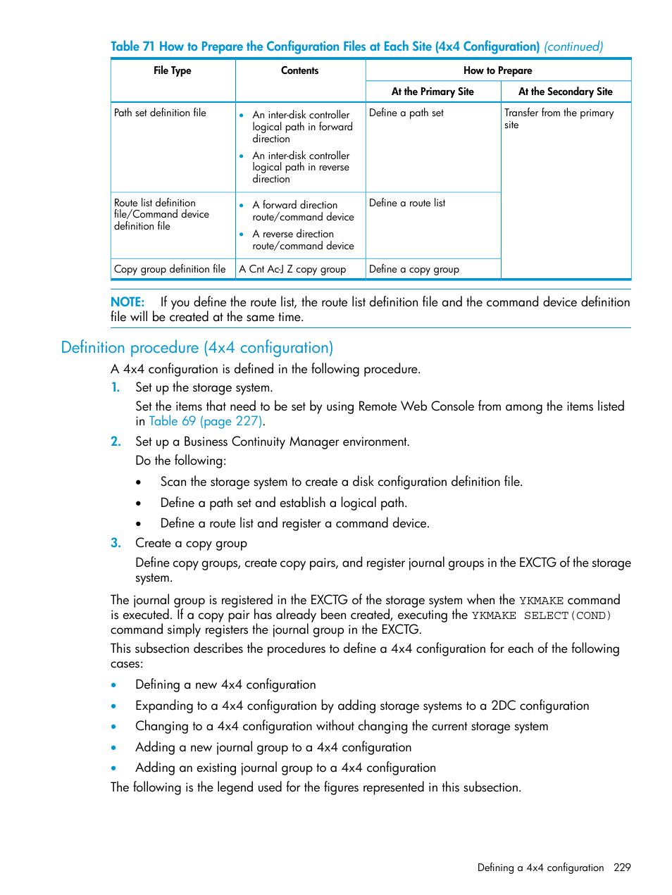 Definition procedure (4x4 configuration) | HP XP P9500 Storage User Manual | Page 229 / 773