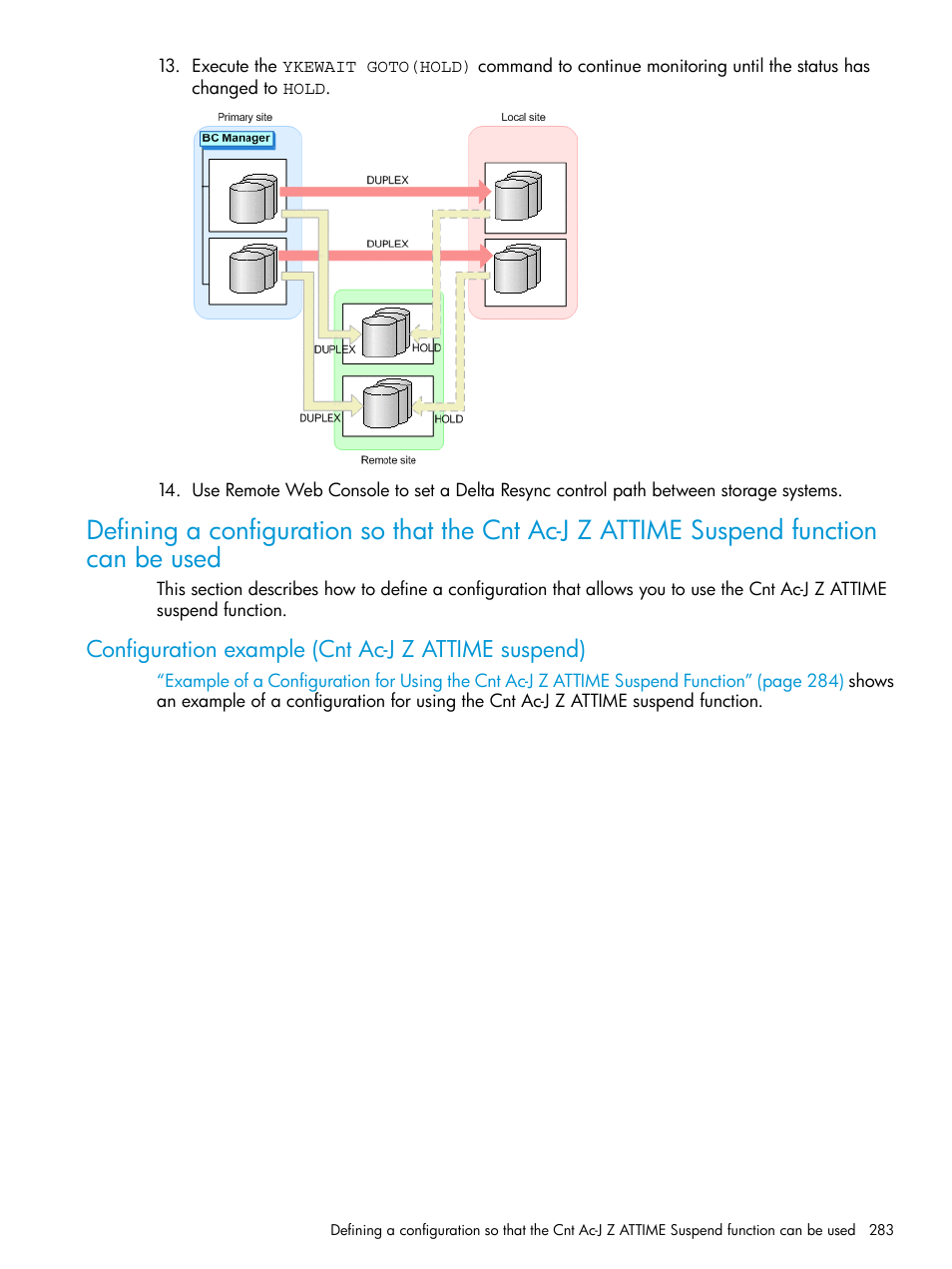 Configuration example (cnt ac-j z attime suspend) | HP XP P9500 Storage User Manual | Page 283 / 773