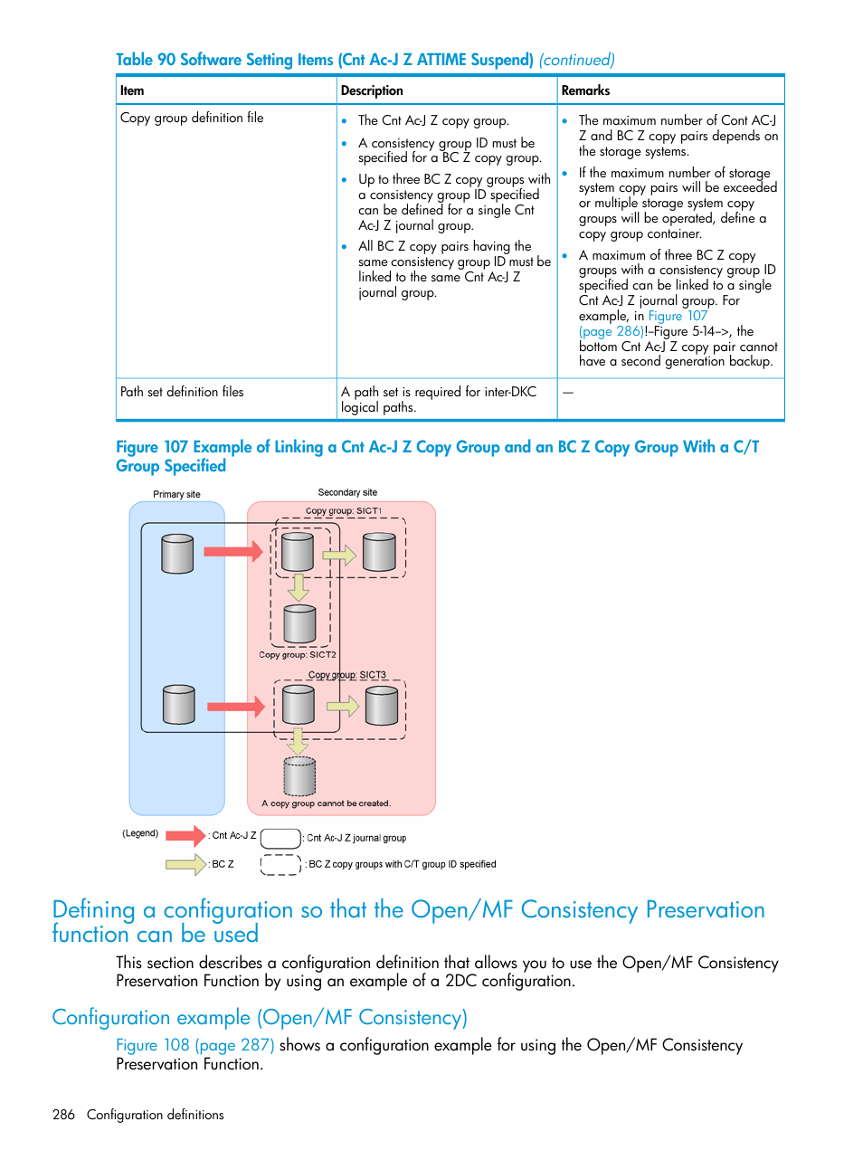 Configuration example (open/mf consistency) | HP XP P9500 Storage User Manual | Page 286 / 773