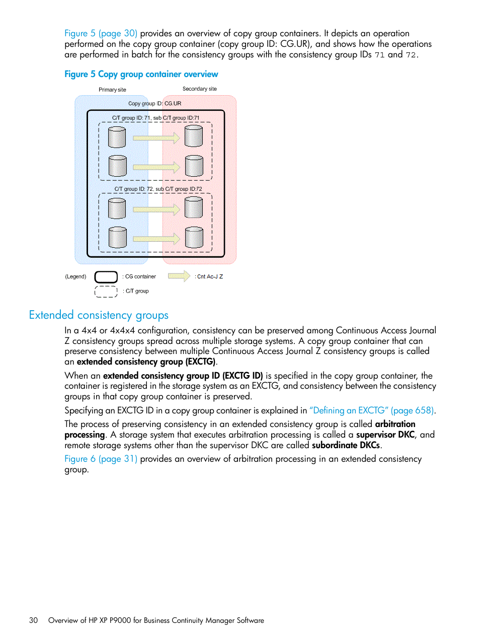 Extended consistency groups, Extended, Extended consistency | HP XP P9500 Storage User Manual | Page 30 / 773