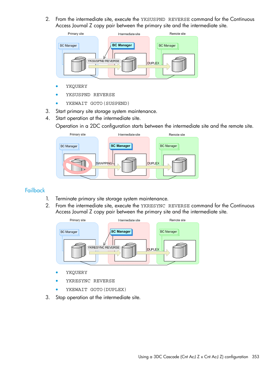 Failback | HP XP P9500 Storage User Manual | Page 353 / 773