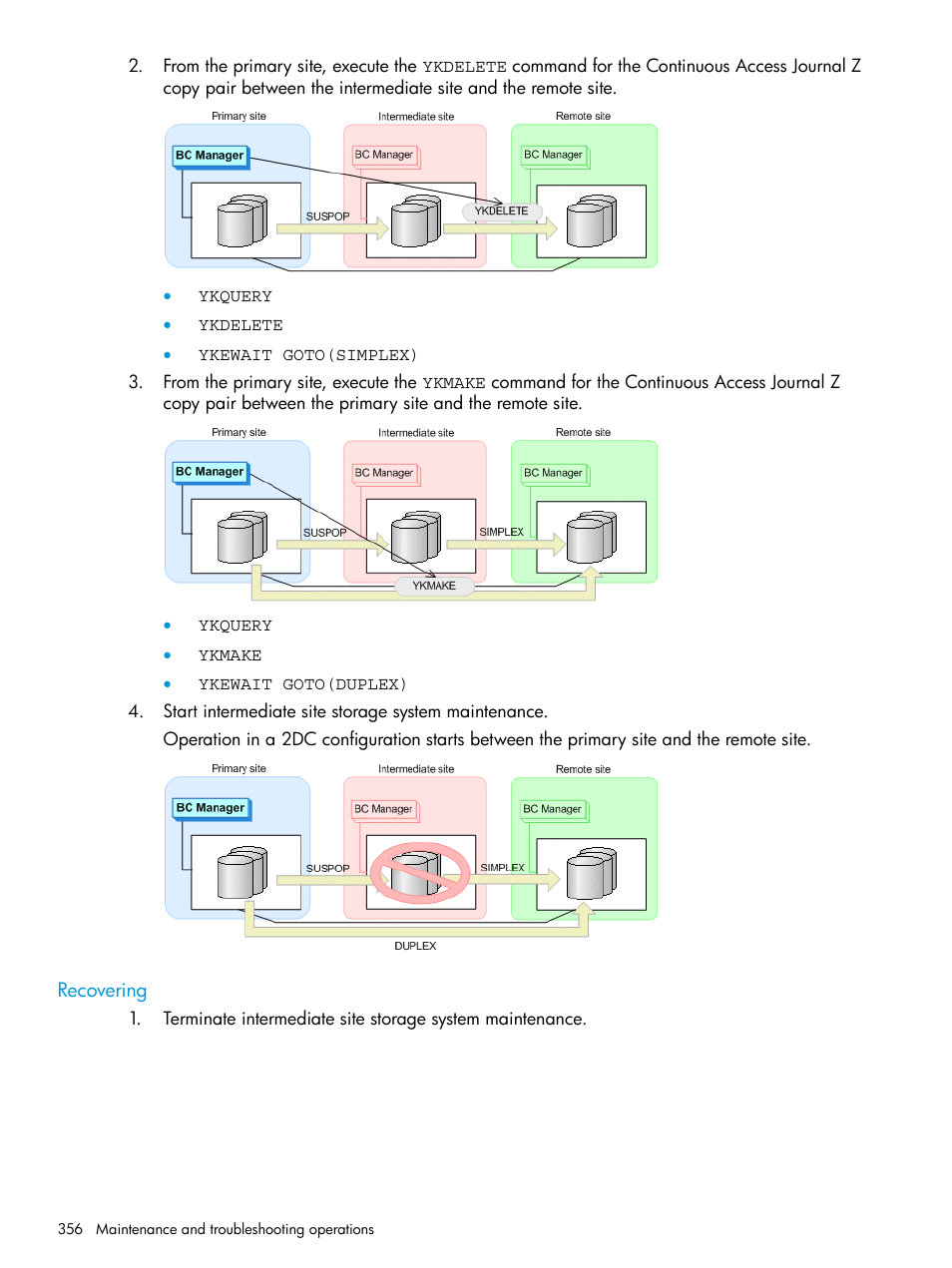 Recovering | HP XP P9500 Storage User Manual | Page 356 / 773