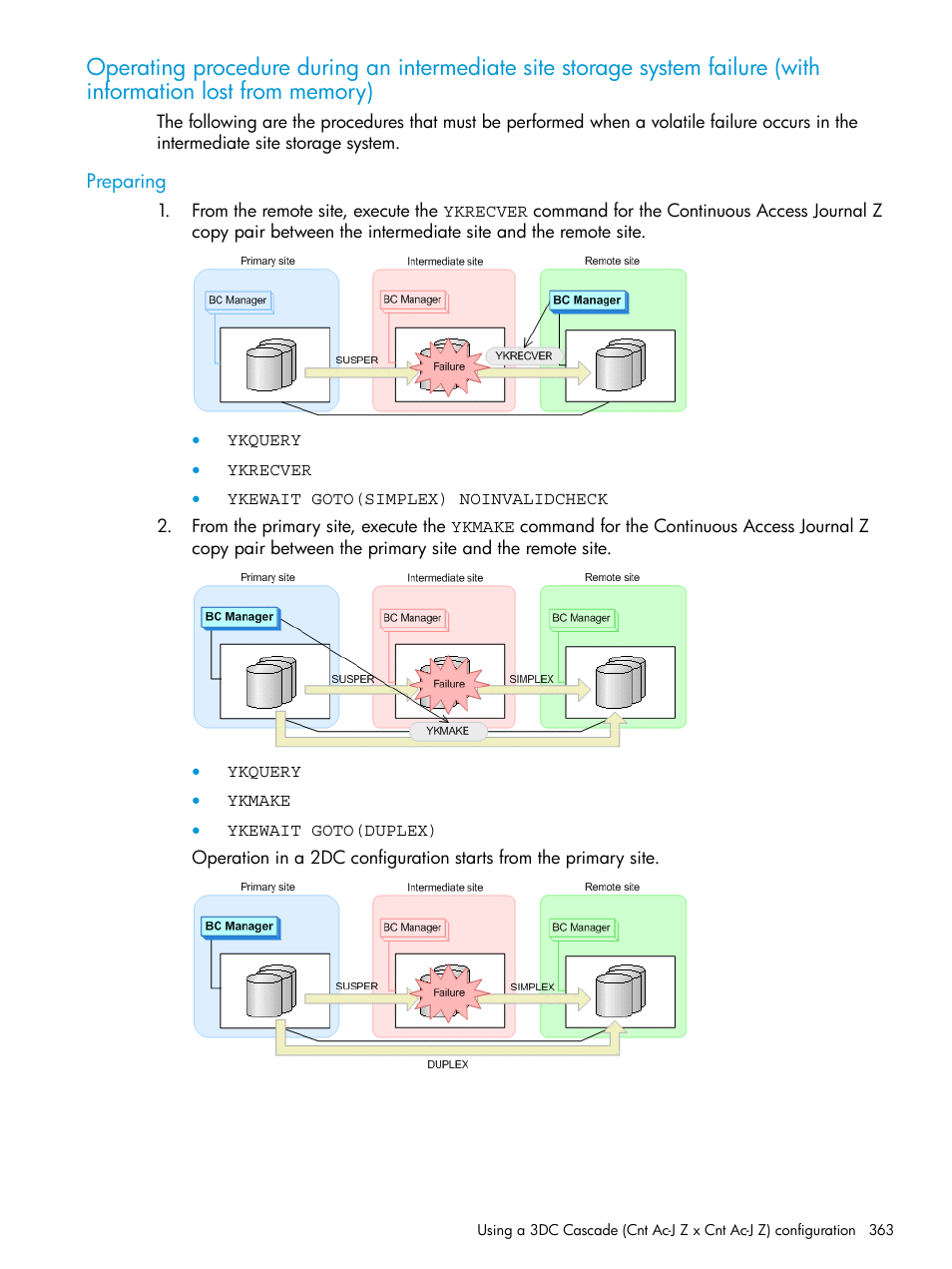 Preparing, Operating procedure, During an | Intermediate, Site | HP XP P9500 Storage User Manual | Page 363 / 773