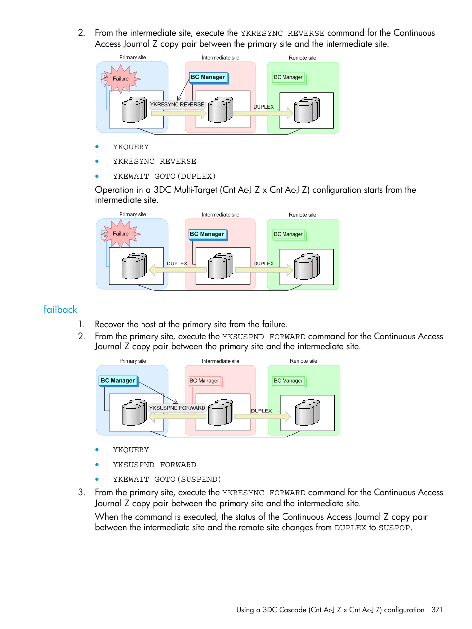 Failback | HP XP P9500 Storage User Manual | Page 371 / 773