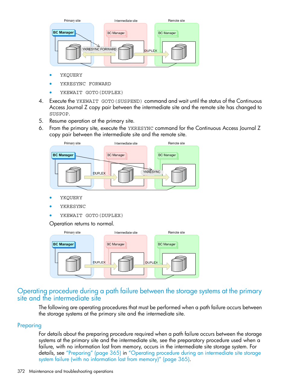 Preparing, Operating procedure, During a | Path, Failure | HP XP P9500 Storage User Manual | Page 372 / 773