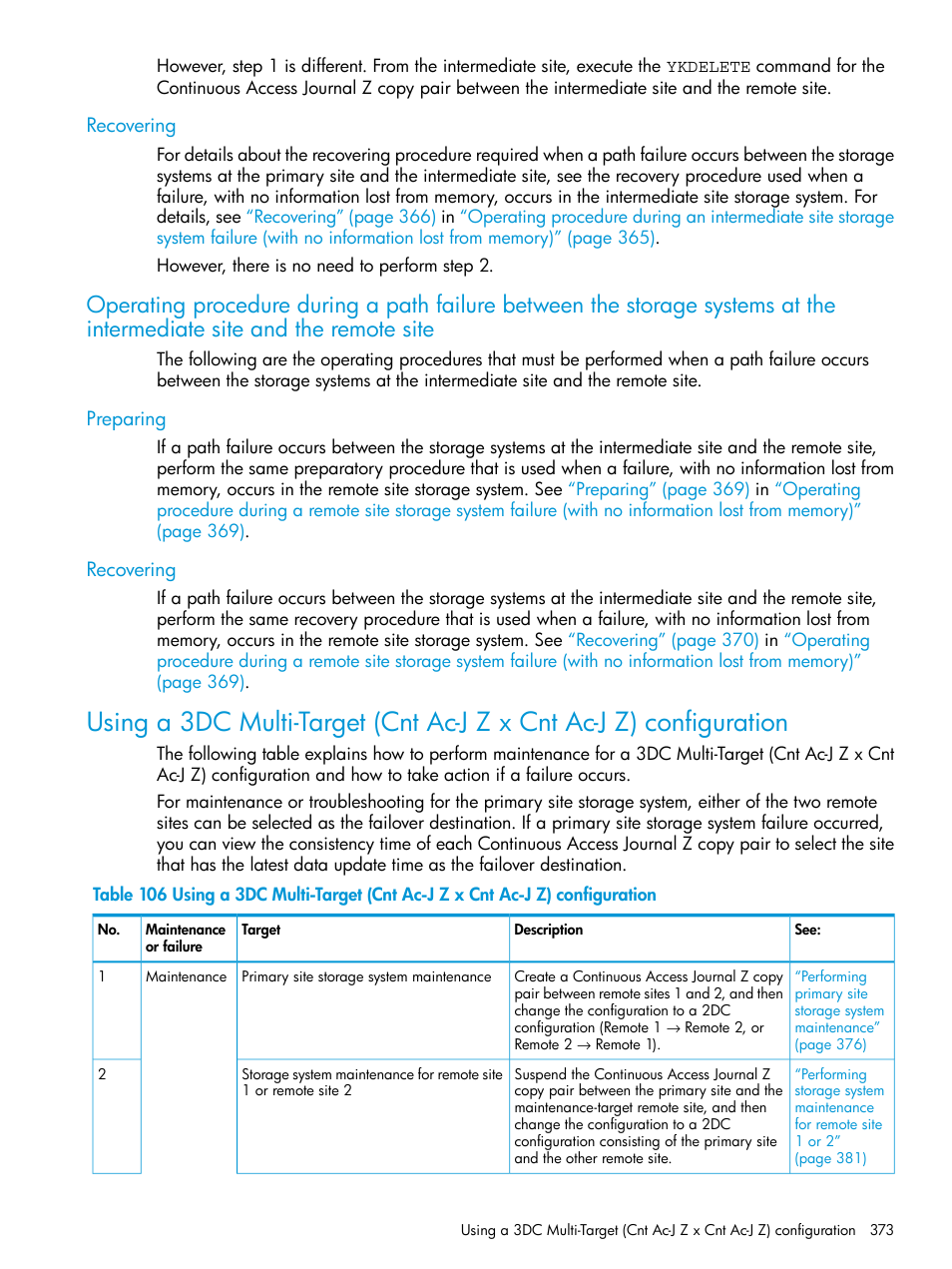 Recovering, Preparing, Preparing recovering | Operating procedure, During a, Path | HP XP P9500 Storage User Manual | Page 373 / 773