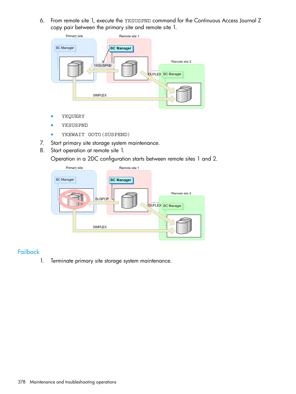 Failback | HP XP P9500 Storage User Manual | Page 378 / 773