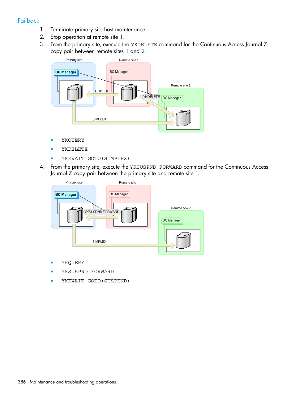 Failback | HP XP P9500 Storage User Manual | Page 386 / 773