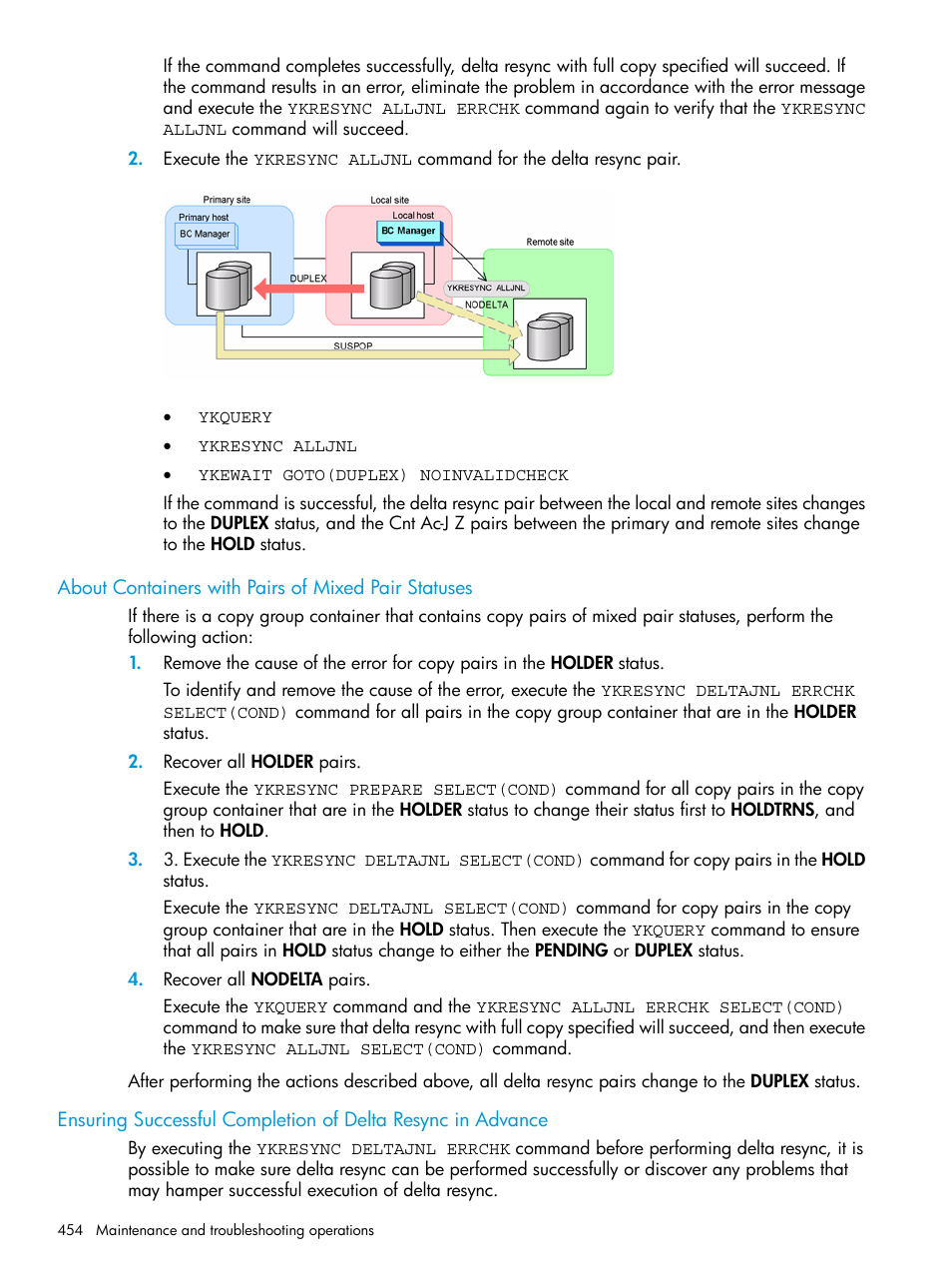 About containers with pairs of mixed pair statuses, About containers with pairs of mixed | HP XP P9500 Storage User Manual | Page 454 / 773