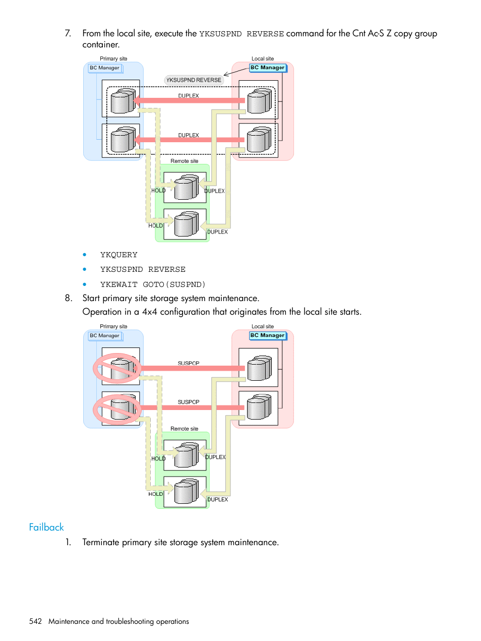Failback | HP XP P9500 Storage User Manual | Page 542 / 773