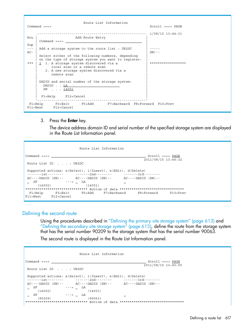 Defining the second route | HP XP P9500 Storage User Manual | Page 617 / 773