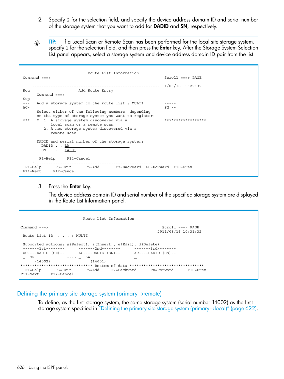 Defining the primary site storage system (primary, Remote) | HP XP P9500 Storage User Manual | Page 626 / 773