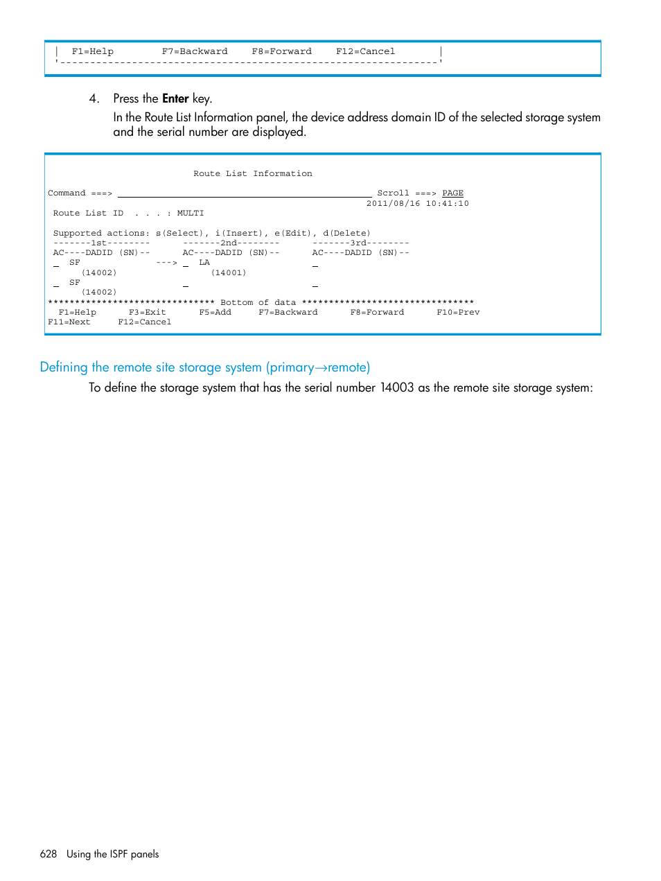 Defining the remote site storage system (primary, Remote) | HP XP P9500 Storage User Manual | Page 628 / 773