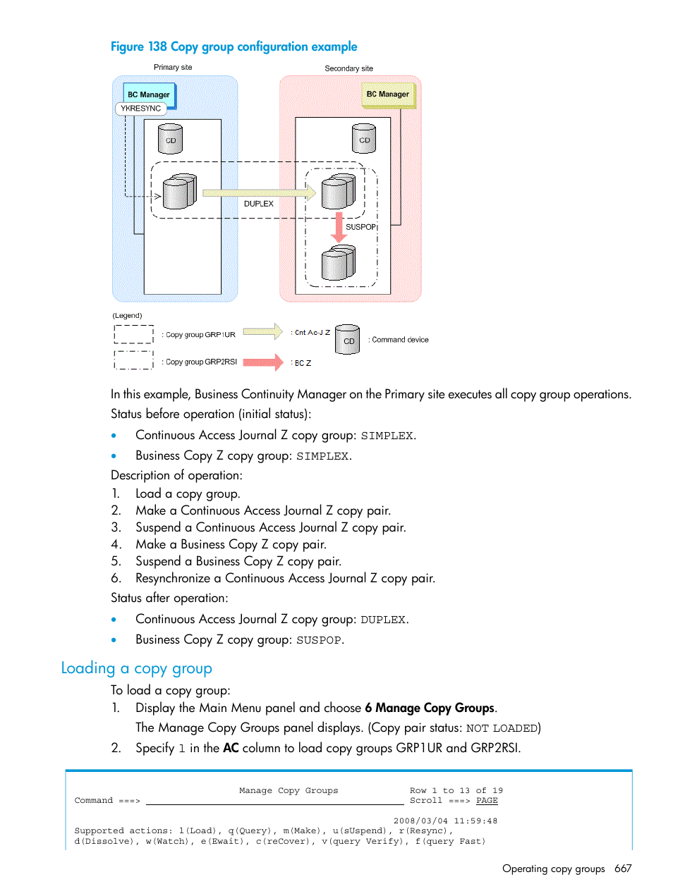 Loading a copy group | HP XP P9500 Storage User Manual | Page 667 / 773