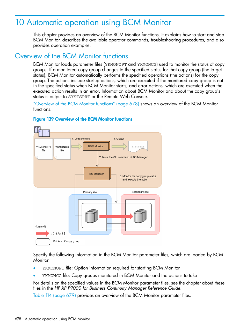 10 automatic operation using bcm monitor, Overview of the bcm monitor functions | HP XP P9500 Storage User Manual | Page 678 / 773