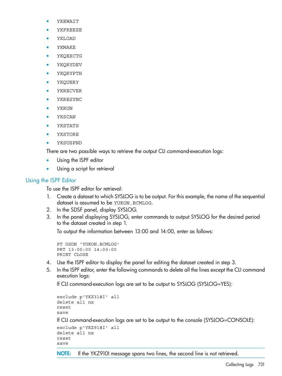 Using the ispf editor | HP XP P9500 Storage User Manual | Page 731 / 773