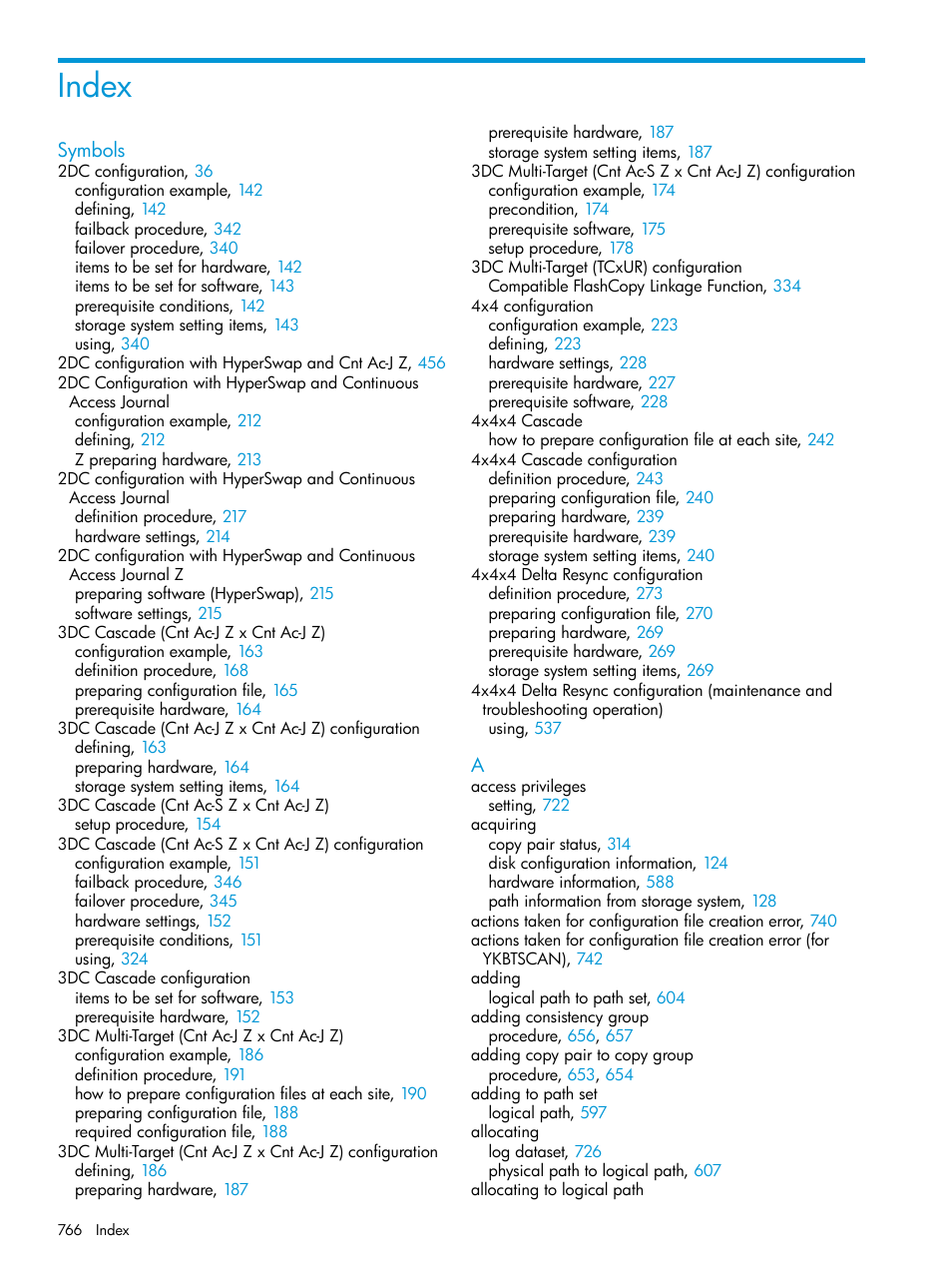 Index | HP XP P9500 Storage User Manual | Page 766 / 773