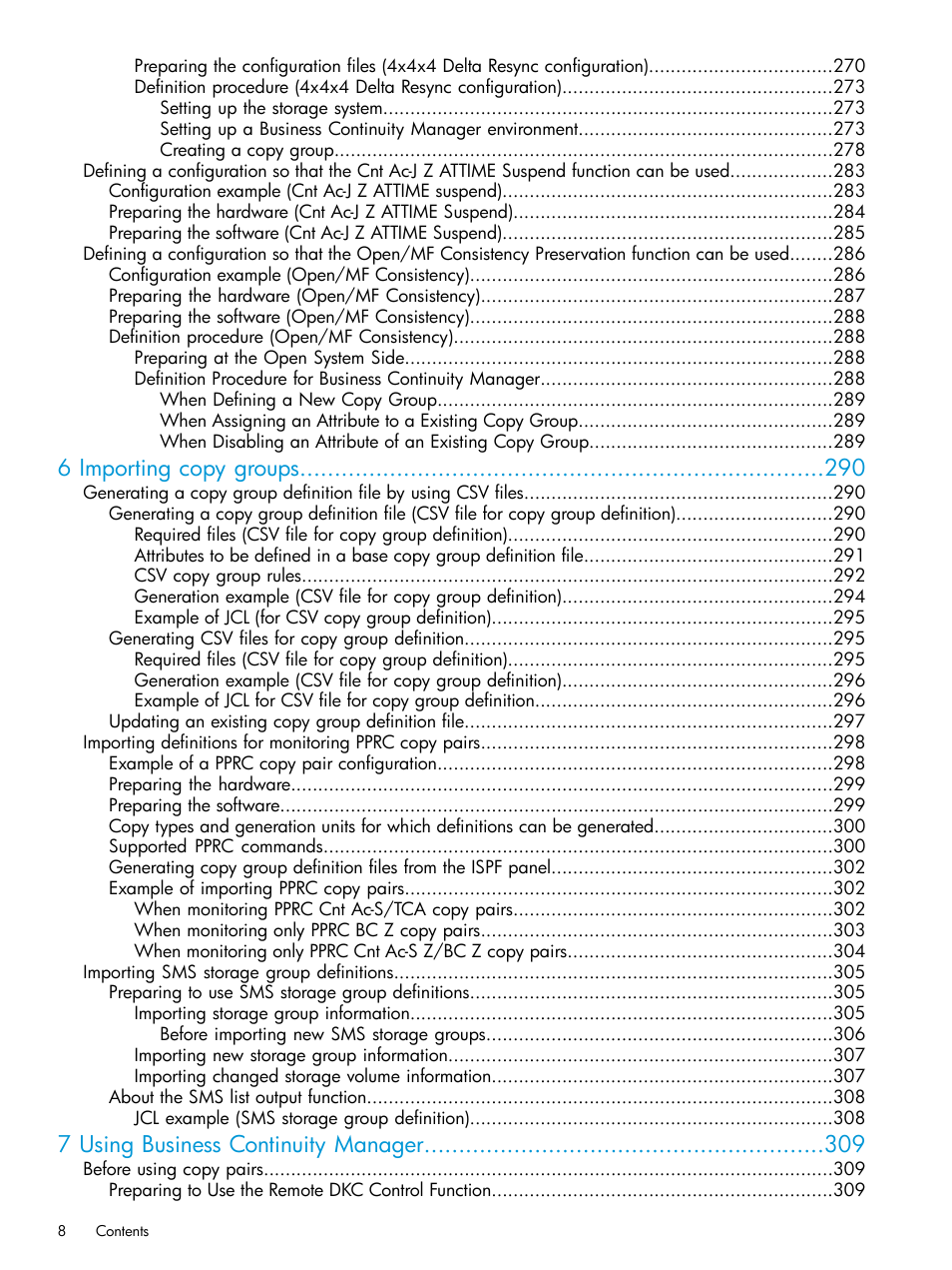 6 importing copy groups, 7 using business continuity manager | HP XP P9500 Storage User Manual | Page 8 / 773