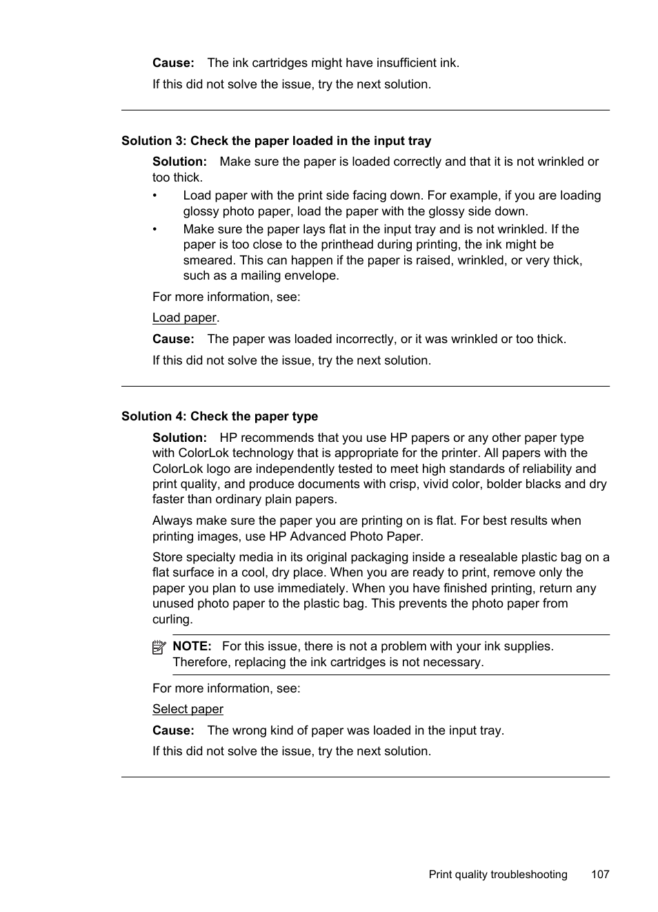 Solution 4: check the paper type | HP Officejet Pro 276dw Multifunction Printer series User Manual | Page 111 / 260