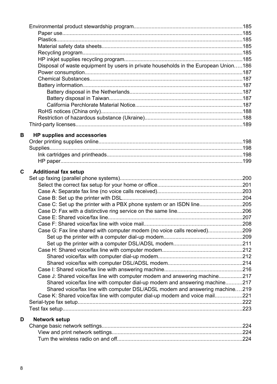 HP Officejet Pro 276dw Multifunction Printer series User Manual | Page 12 / 260