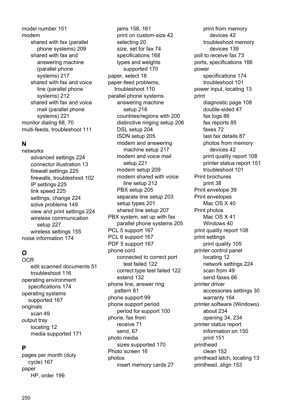 HP Officejet Pro 276dw Multifunction Printer series User Manual | Page 254 / 260