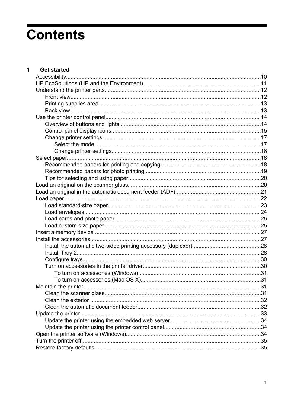 HP Officejet Pro 276dw Multifunction Printer series User Manual | Page 5 / 260