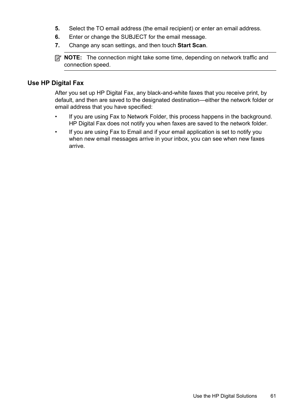 Use hp digital fax | HP Officejet Pro 276dw Multifunction Printer series User Manual | Page 65 / 260