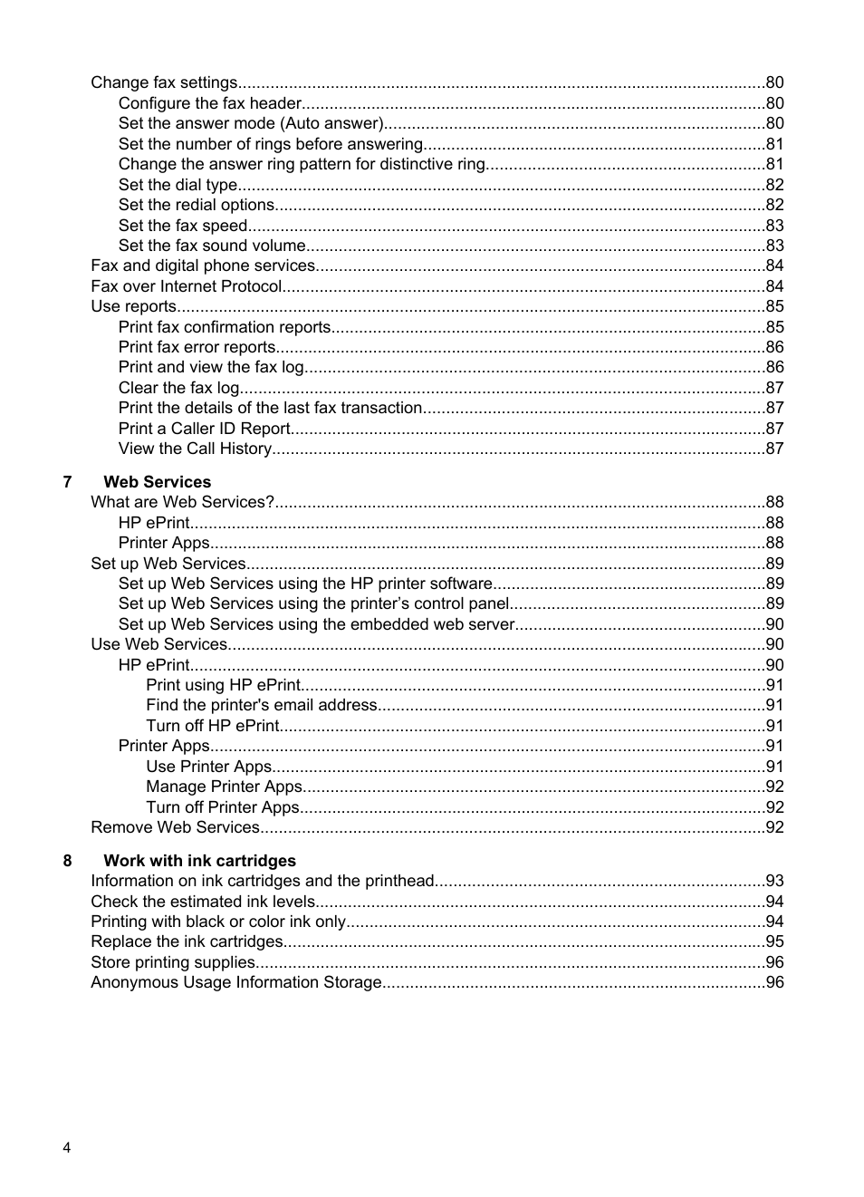 HP Officejet Pro 276dw Multifunction Printer series User Manual | Page 8 / 260