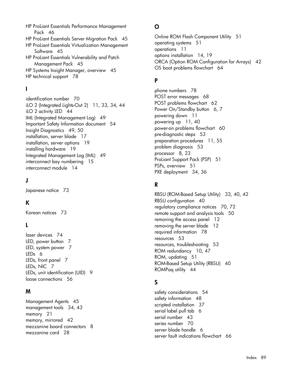 HP ProLiant BL495c G6 Server-Blade User Manual | Page 89 / 90