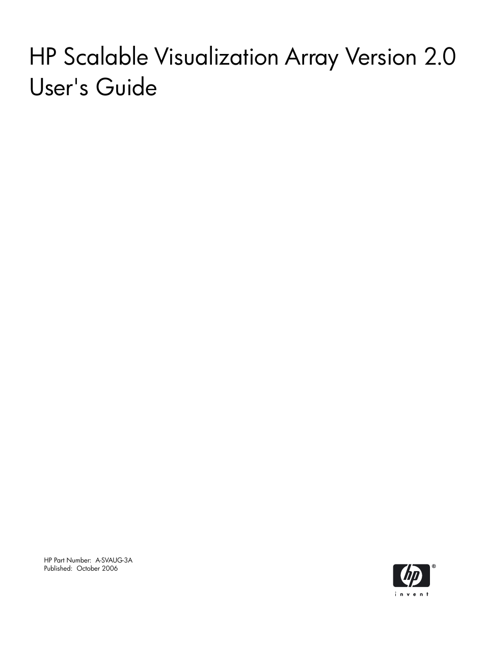 HP Scalable Visualization Array Software User Manual | 62 pages