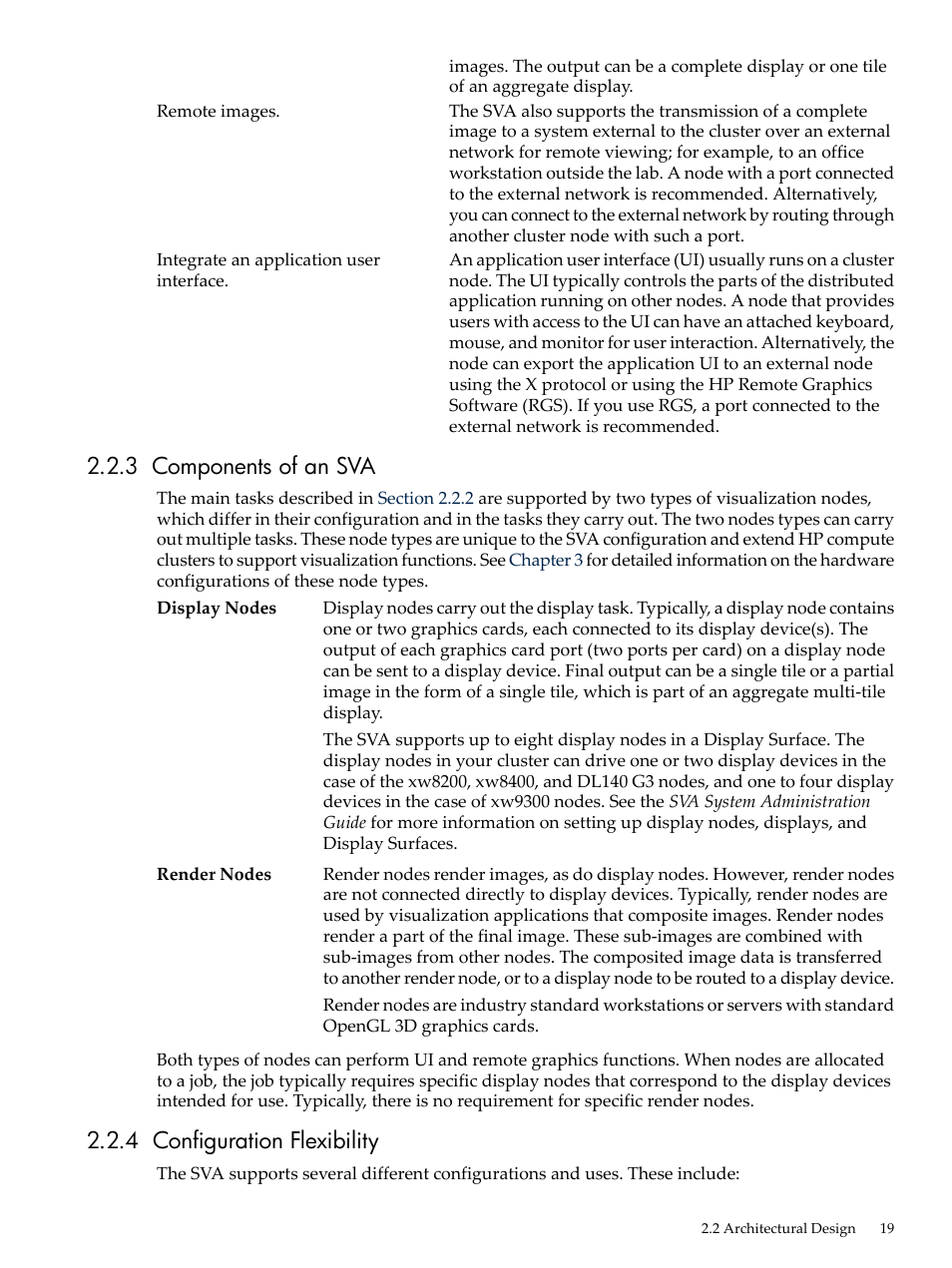 3 components of an sva, 4 configuration flexibility | HP Scalable Visualization Array Software User Manual | Page 19 / 62