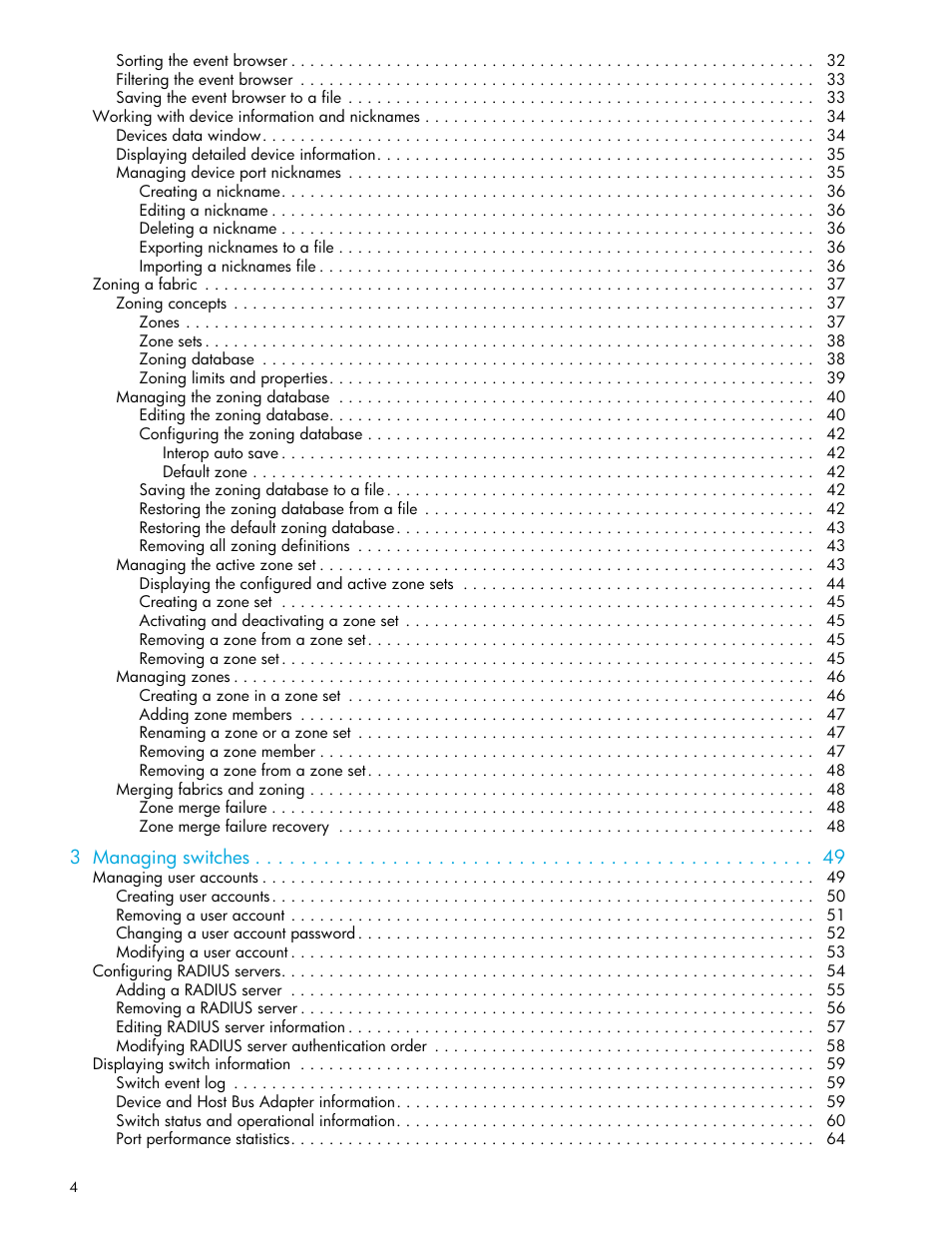 HP McDATA 4Gb SAN Switch for HP BladeSystem p-Class User Manual | Page 4 / 104