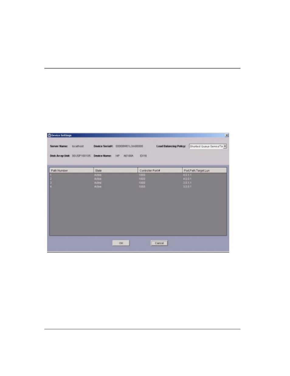 Auto path va device settings window | HP StorageWorks Auto Path VA Software User Manual | Page 21 / 36