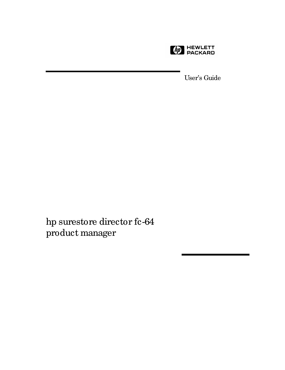 HP Surestore 64 Director Switch User Manual | 260 pages