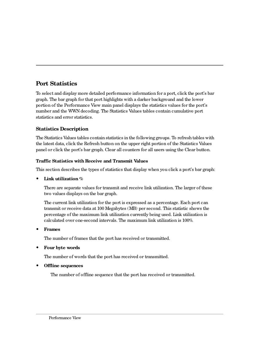 Port statistics | HP Surestore 64 Director Switch User Manual | Page 108 / 260