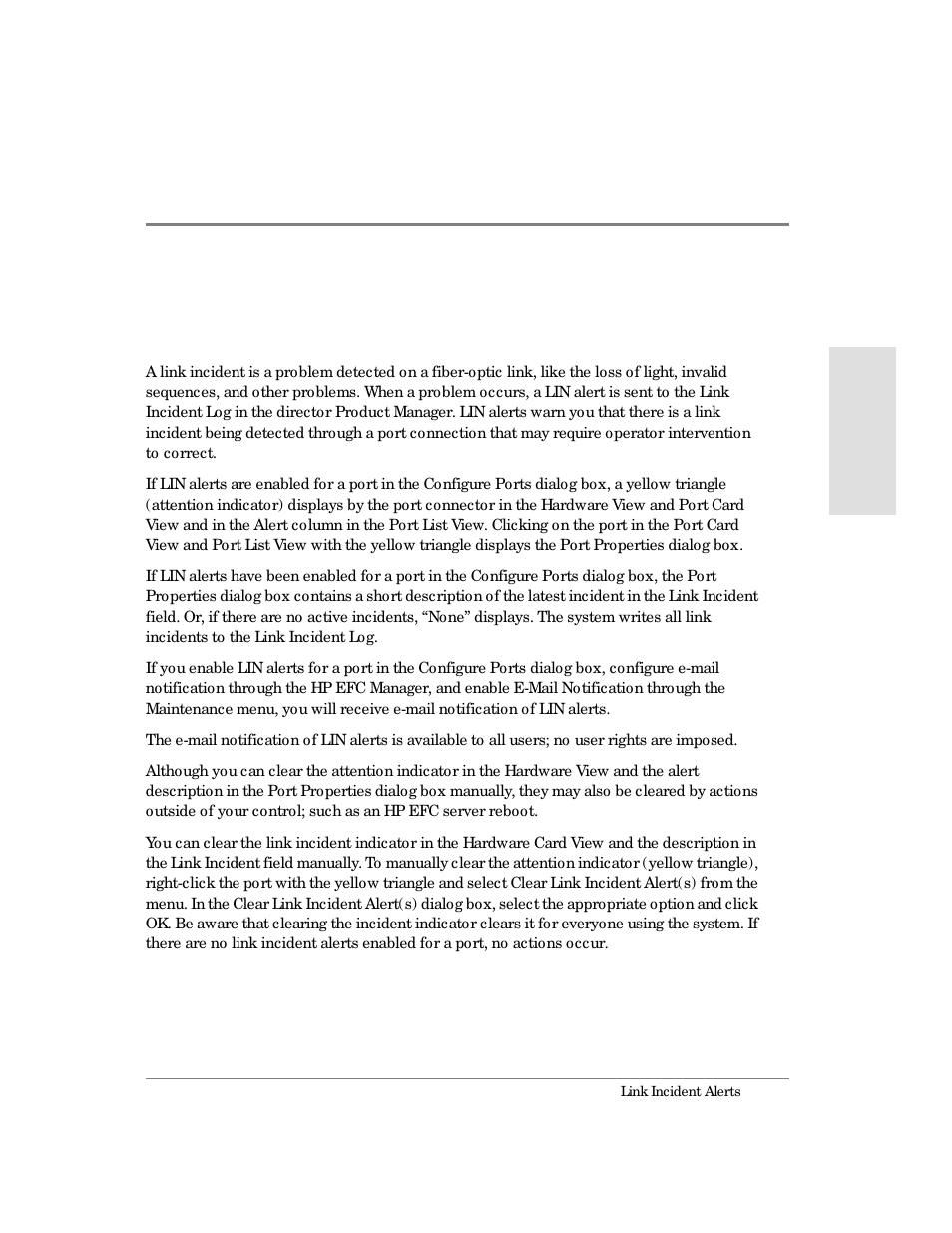 Link incident alerts | HP Surestore 64 Director Switch User Manual | Page 117 / 260