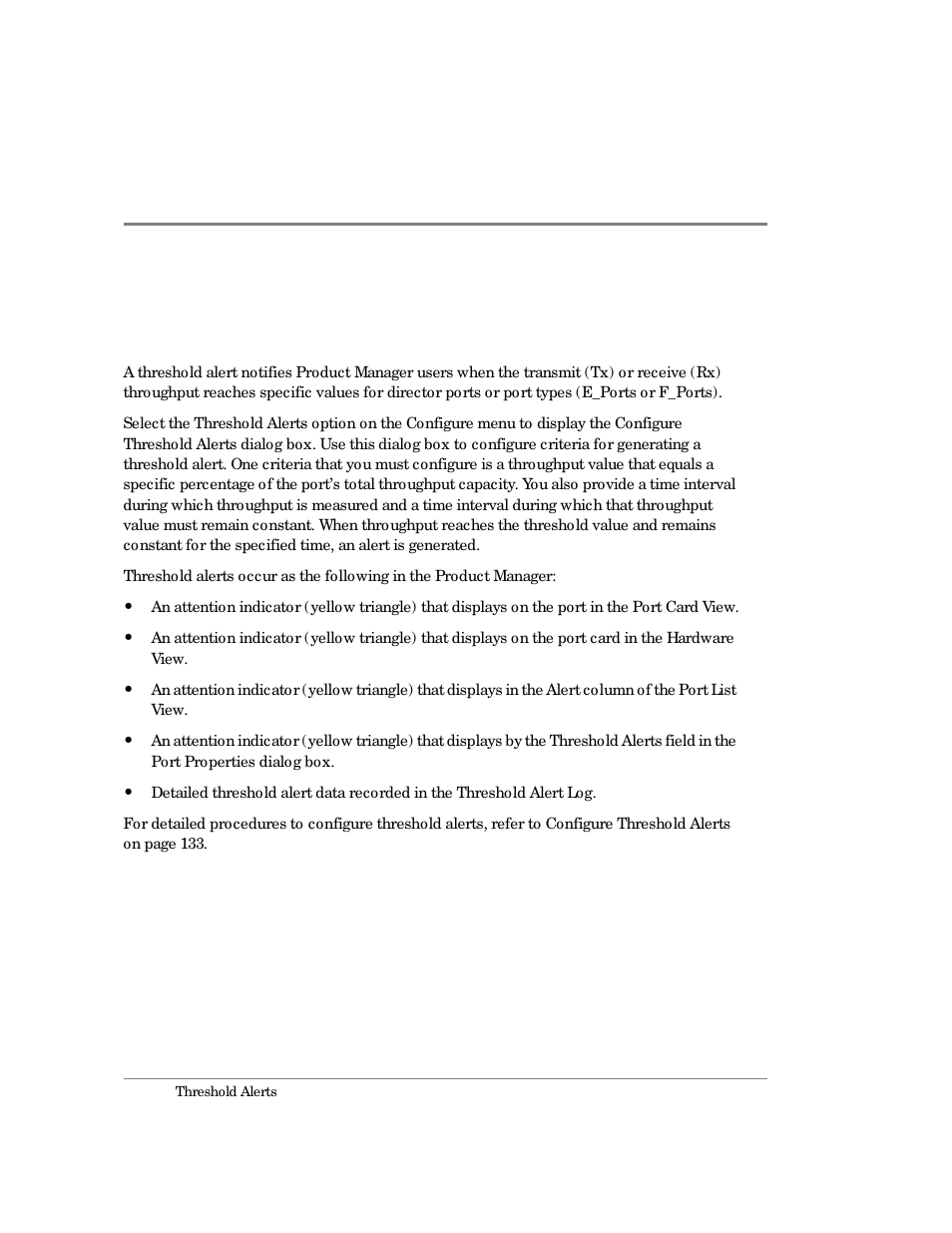 Threshold alerts | HP Surestore 64 Director Switch User Manual | Page 118 / 260