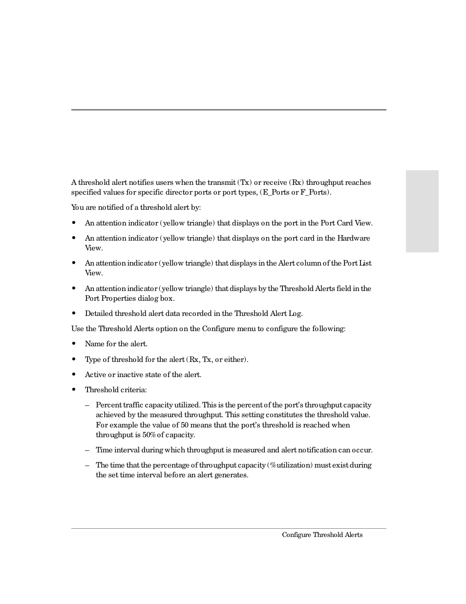 Configure threshold alerts | HP Surestore 64 Director Switch User Manual | Page 149 / 260