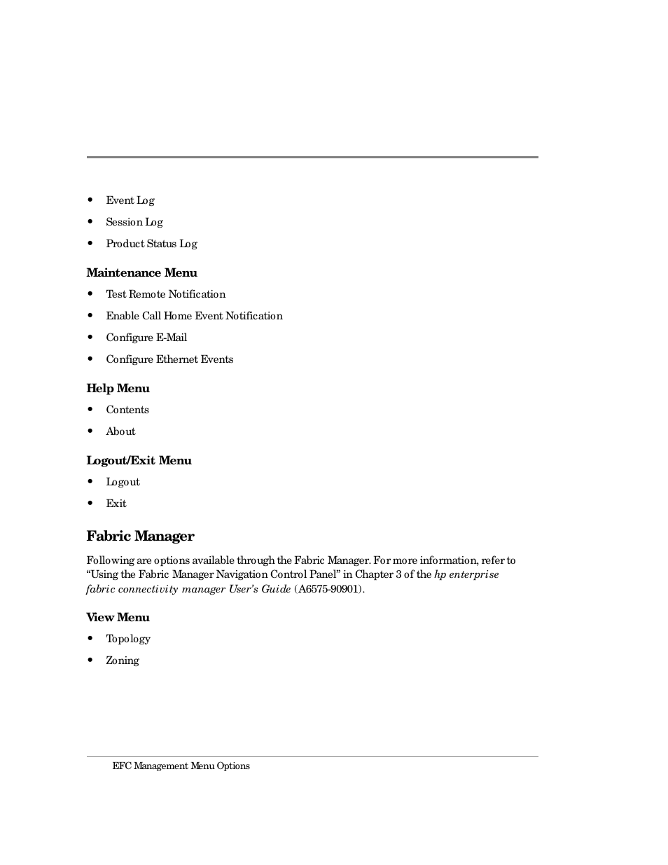 Fabric manager | HP Surestore 64 Director Switch User Manual | Page 20 / 260