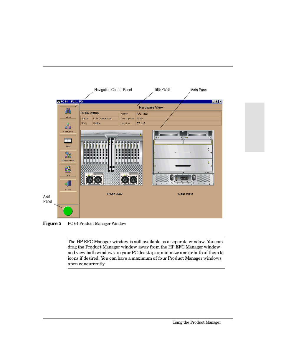 5 fc-64 product manager window | HP Surestore 64 Director Switch User Manual | Page 31 / 260