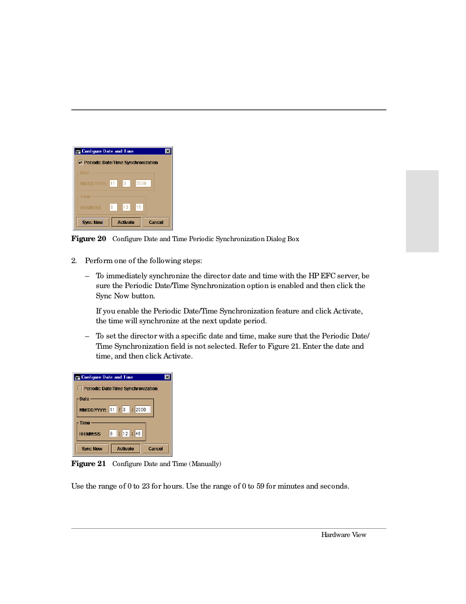 21 configure date and time (manually) | HP Surestore 64 Director Switch User Manual | Page 77 / 260