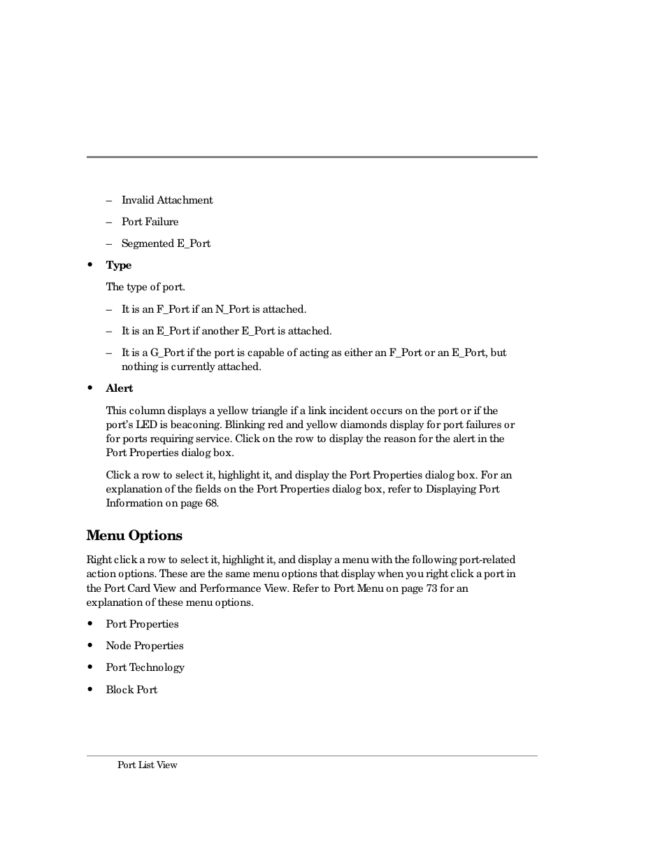 Menu options | HP Surestore 64 Director Switch User Manual | Page 96 / 260