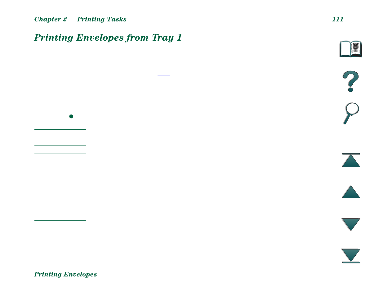 Printing envelopes from tray 1 | HP LaserJet 8000 Multifunction Printer series User Manual | Page 111 / 362