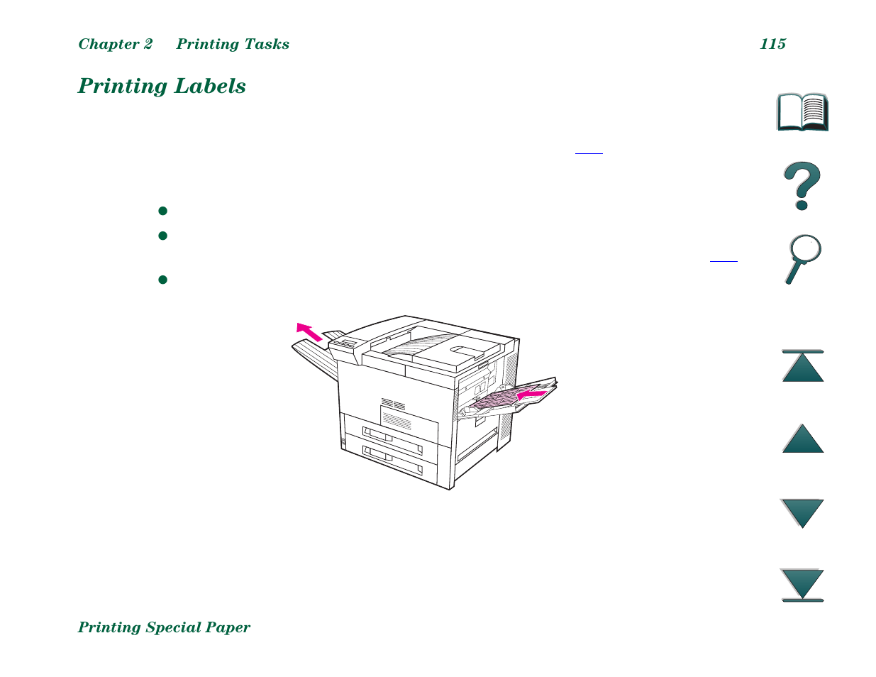 Printing labels | HP LaserJet 8000 Multifunction Printer series User Manual | Page 115 / 362