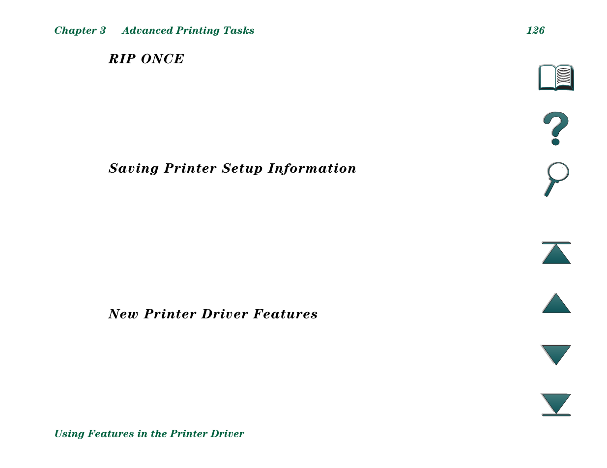 Rip once, Saving printer setup information, New printer driver features | HP LaserJet 8000 Multifunction Printer series User Manual | Page 126 / 362