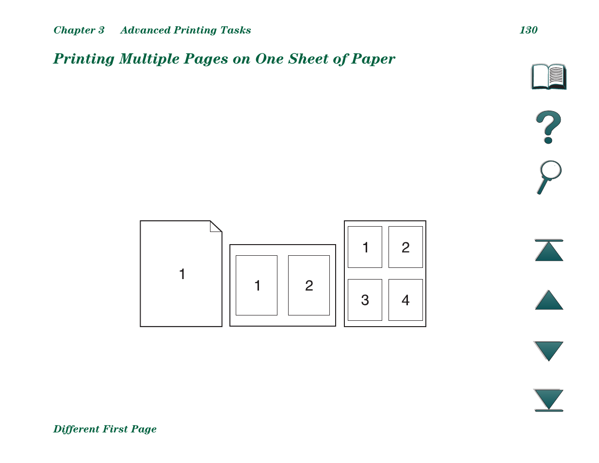 Printing multiple pages on one sheet of paper | HP LaserJet 8000 Multifunction Printer series User Manual | Page 130 / 362