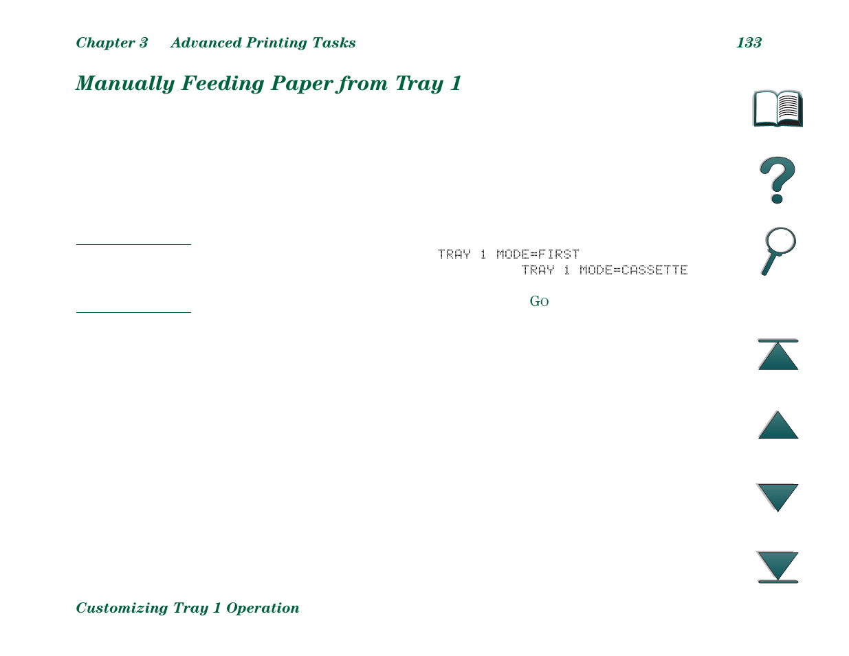 Manually feeding paper from tray 1 | HP LaserJet 8000 Multifunction Printer series User Manual | Page 133 / 362