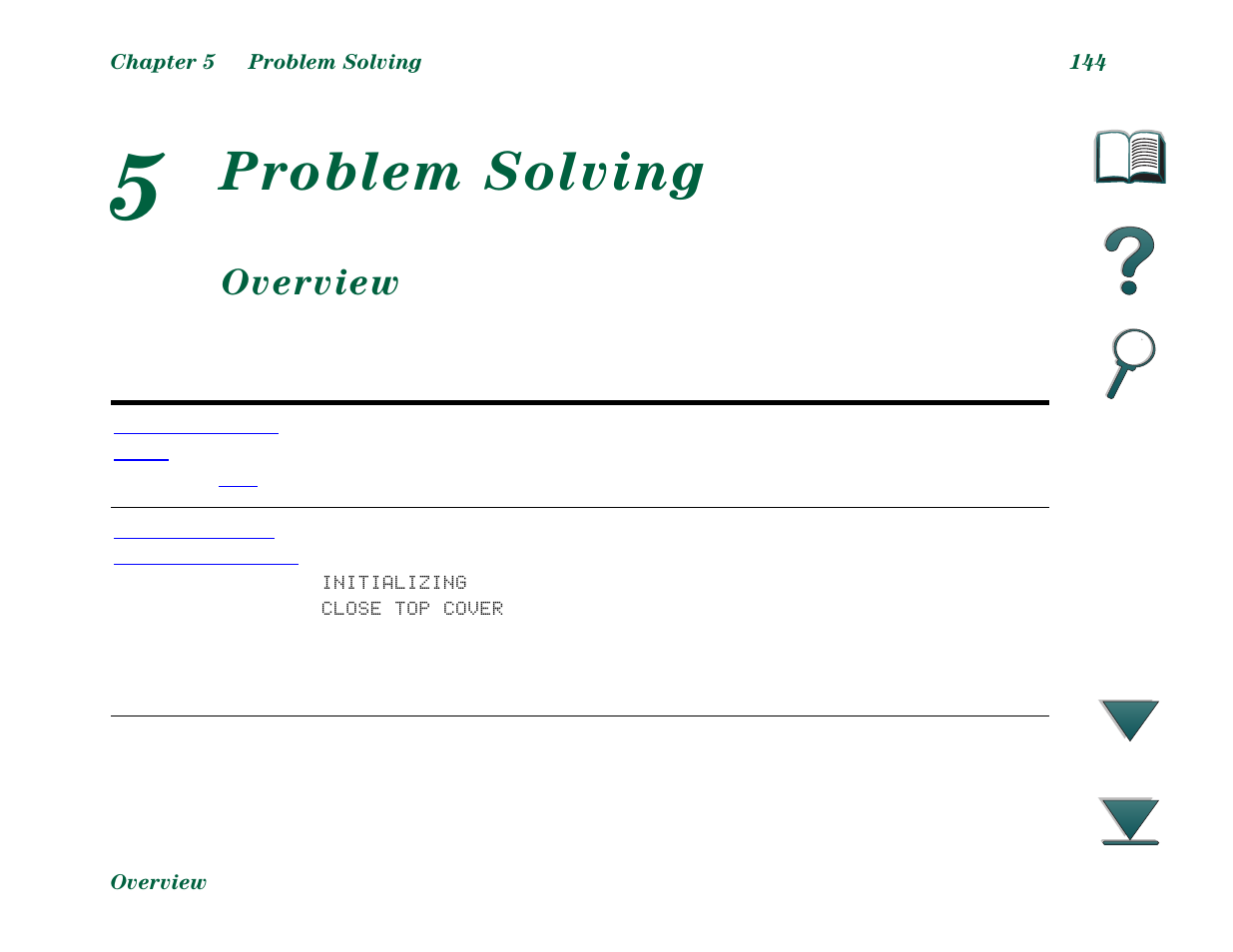 Problem solving, Overview, 5 problem solving | HP LaserJet 8000 Multifunction Printer series User Manual | Page 144 / 362