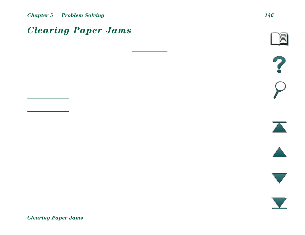 Clearing paper jams | HP LaserJet 8000 Multifunction Printer series User Manual | Page 146 / 362