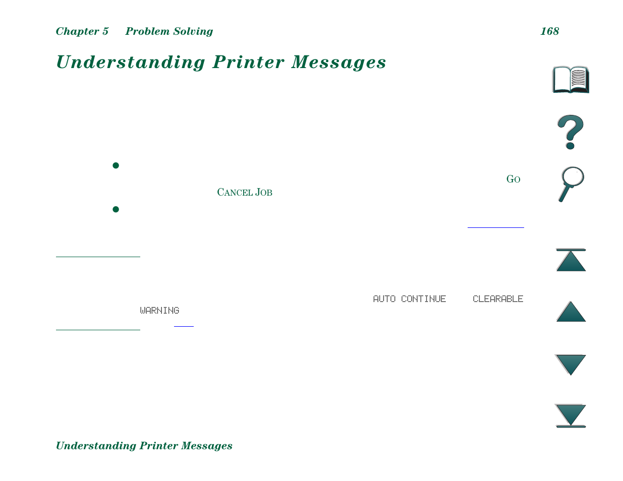 Understanding printer messages | HP LaserJet 8000 Multifunction Printer series User Manual | Page 168 / 362